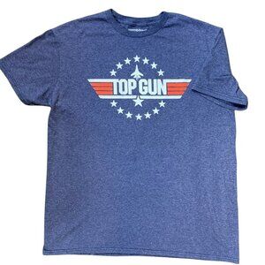 Top Gun Men's Short Sleeve Crew Neck Graphic Tee/T-Shirt L Blue #331D